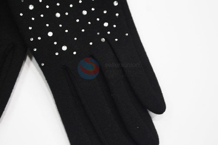 Women Crystal Winter Gloves Warmer Mitten
