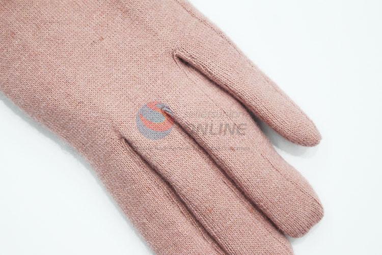 Fashion party dress women winter gloves with fur ball