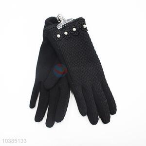 Winter Gloves/ Women Flower Pearl Decoration Party Gloves