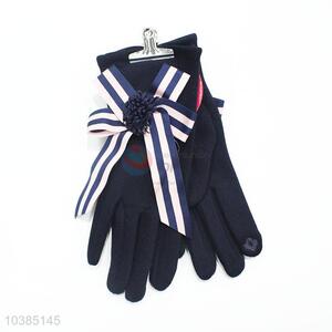 Girls party dresses winter gloves with bowknot