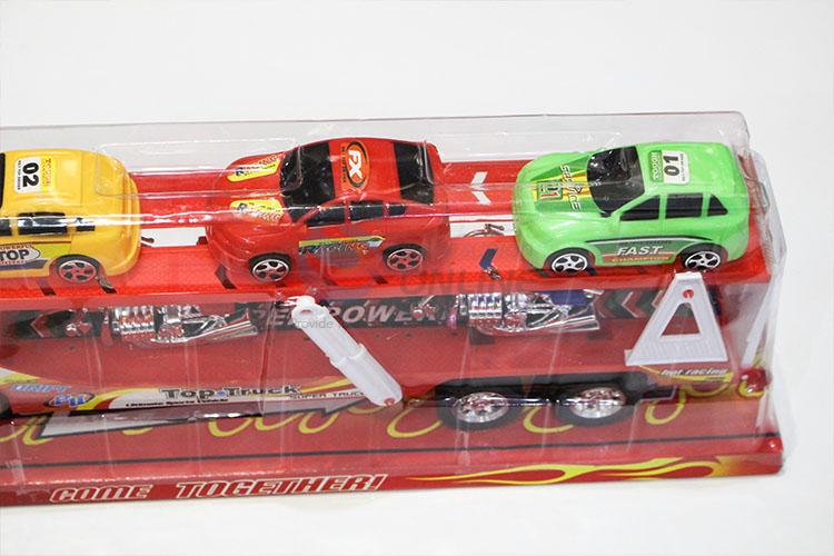 Delicate Design Inertia Drag Head Car Carry 5pcs Racing Car Boy Toys