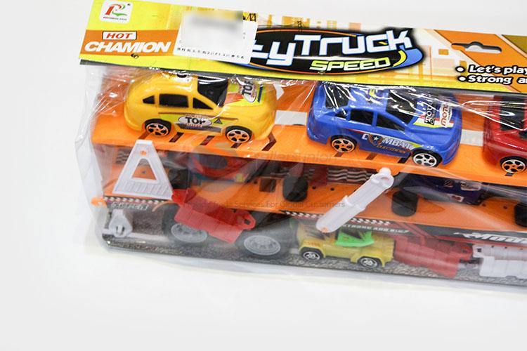 Cheap Price Inertia Drag Head Car Toy Carry 2pcs F1 Car and 3pcs Racing Car