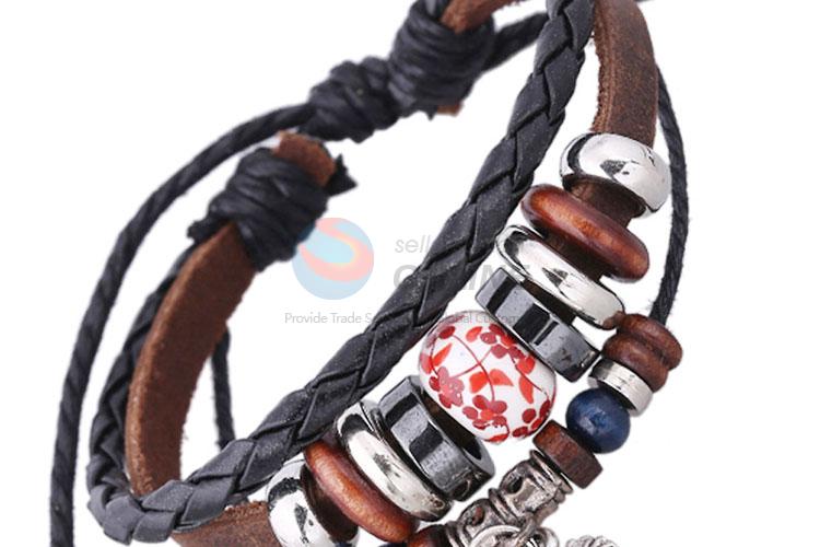 Best Selling Leather Bracelet Fashion Beaded Hand Band