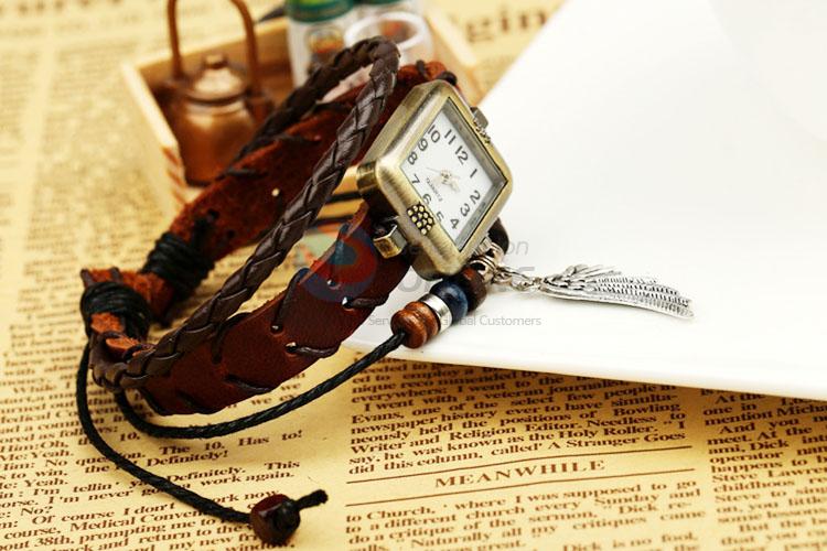Retro Design Leather Bracelet Wrist Watch