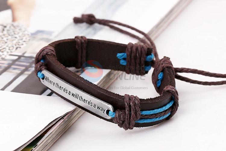 Newest English Letters Leather Bracelet Retro Wristband