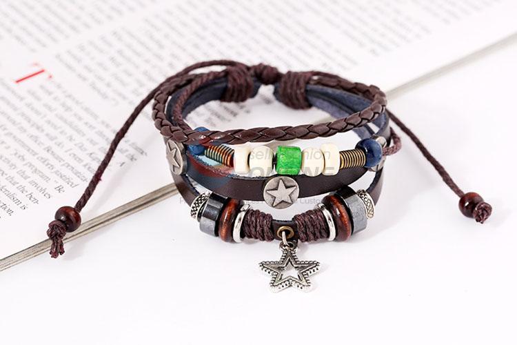 High Quality Star Leather Woven Bracelet