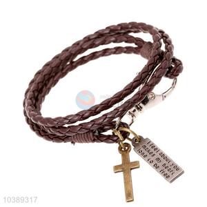 Custom Cross Woven Leather Bracelet Best Wristband