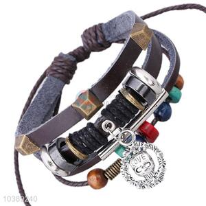 Newest Handmade Leather Hand Band Beaded Bracelet