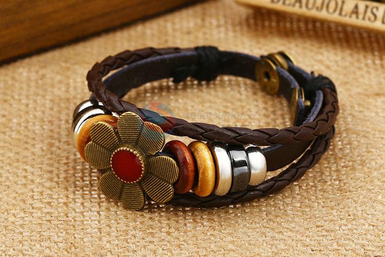 Wholesale Flower Design Beaded Bracelet Fashion Wristband