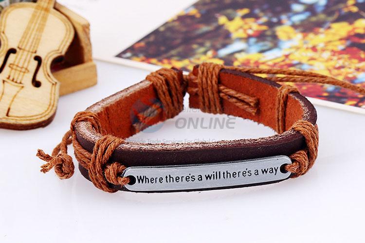 New Style English Letter Leather Bracelet