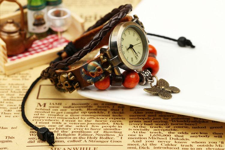 Best Sale Butterfly Charm Leather Bracelet Wrist Watch