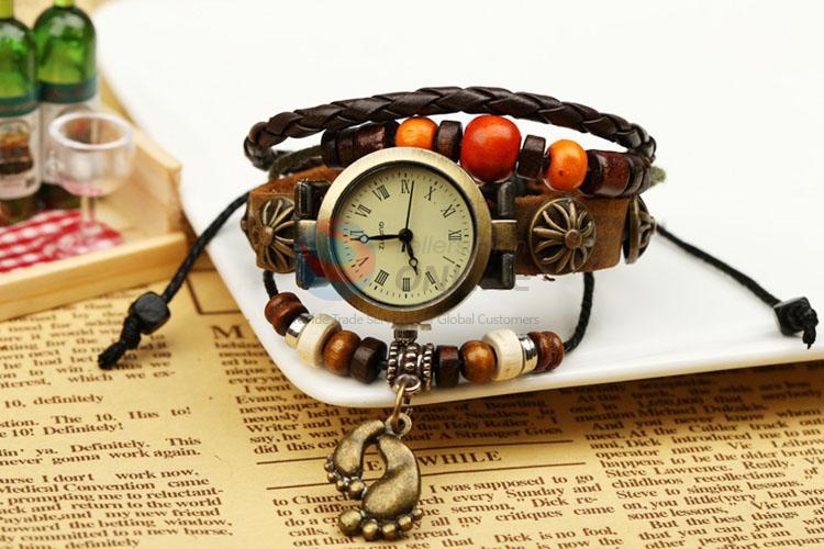 Best Sale Leather Beaded Bracelet Wrist Watches