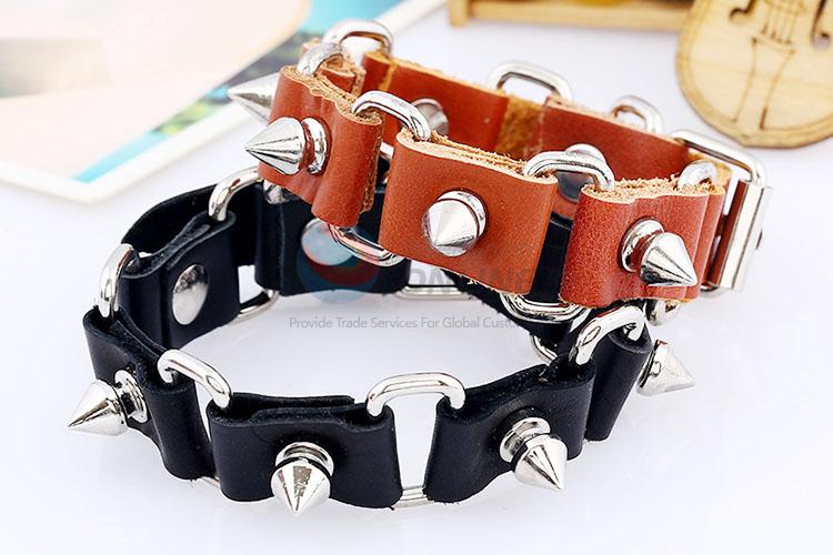 Fashion Rivet Design Leather Bracelet Cool Wristband