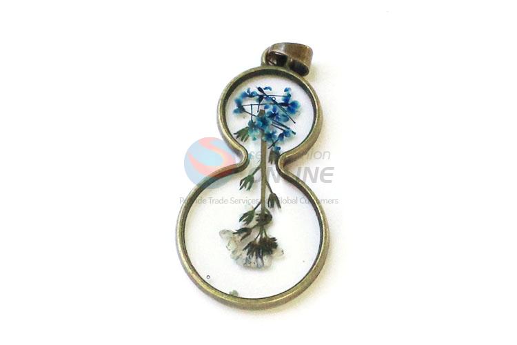 Retro Style Bronze Real Flower Pendant With Chain