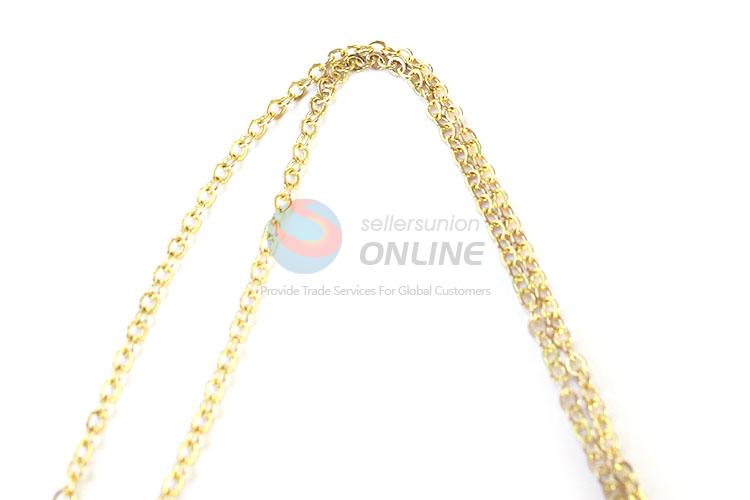 Custom Moon Shape Zinc Alloy Pendant With Gold Chain
