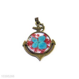 Delicate Design Bronze Real Flower Pendant With Chain