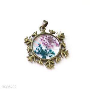 Wholesale Real Flower Pendant With Chain Round Necklace
