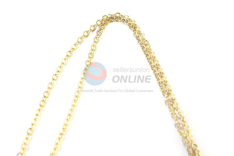 Creative Design Round Pendant With Gold Chain