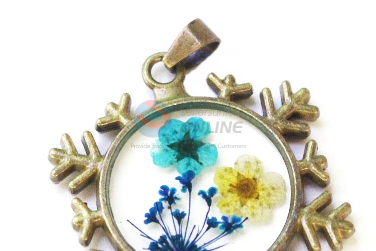 New Design Bronze Necklace Real Flower Pendant With Chain