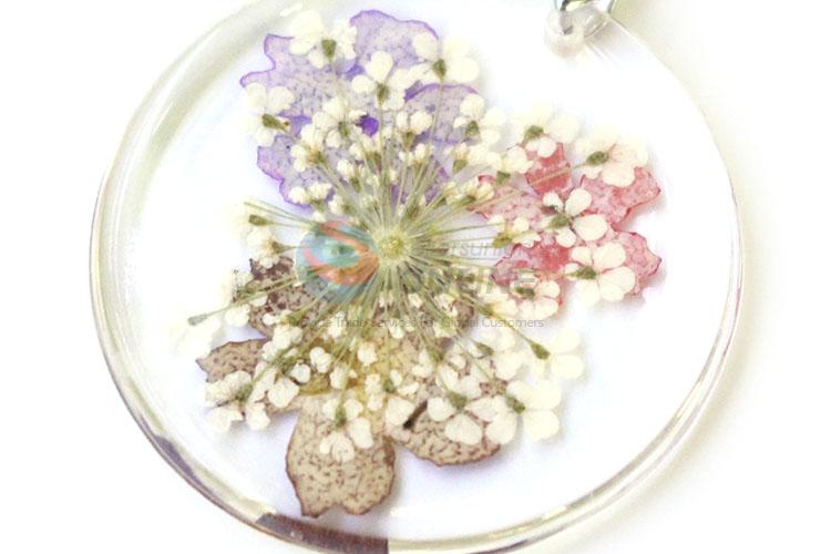 New Arrival Round Zinc Alloy Real Flower Pendant