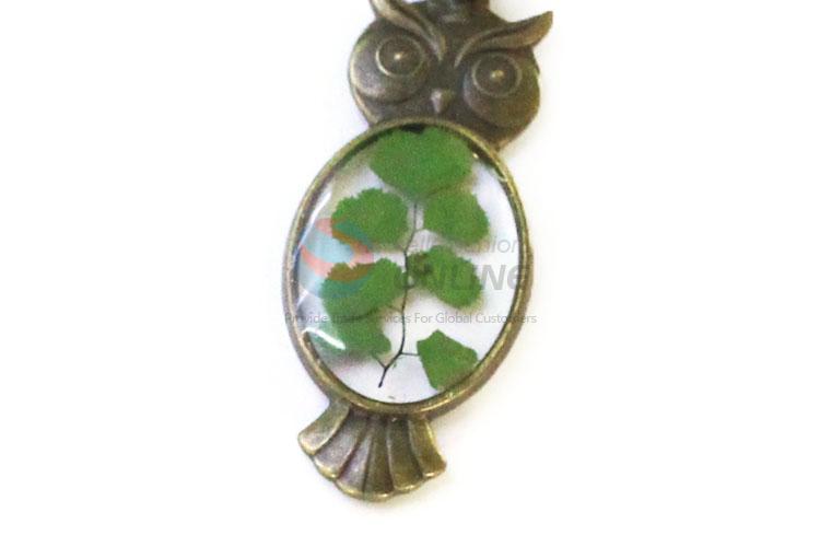 Good Sale Owl Shape Real Flower Pendant With Chain
