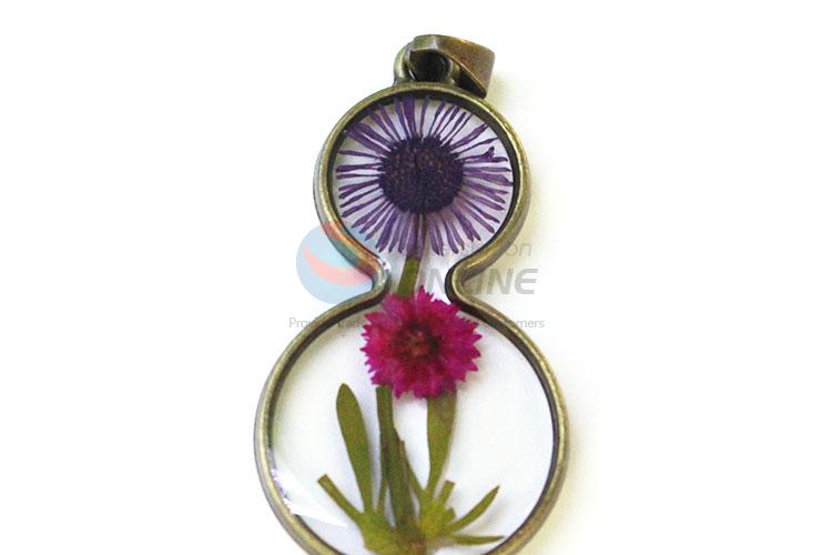 New Arrival Gourd Shape Real Flower Pendant With Chain