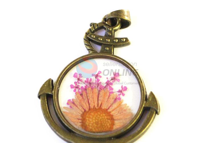 New Arrival Bronze Real Flower Pendant With Chain