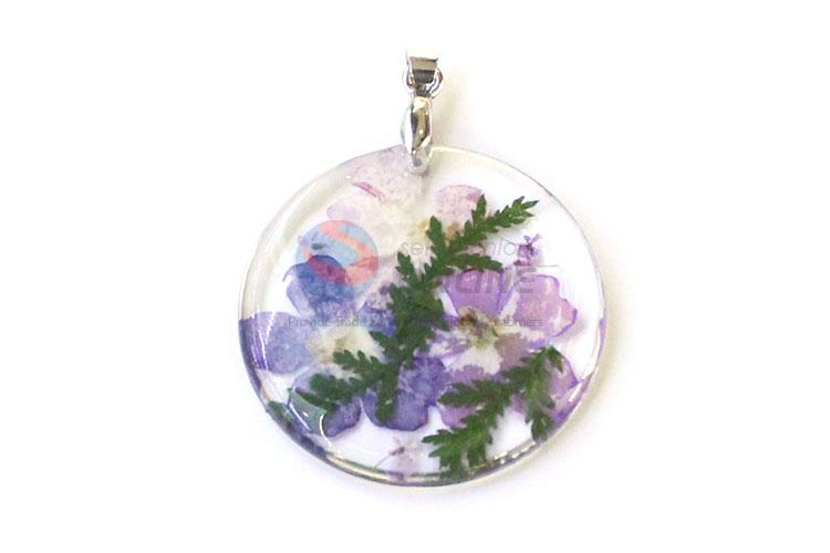 Cheap Colorful Real Flower Pendant With Gold Chain