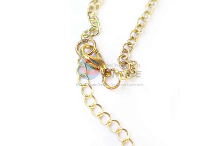 New Arrival Round Real Flower Pendant With Gold Chain