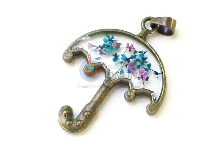High Quality Umbrella Shape Real Flower Pendant With Chain