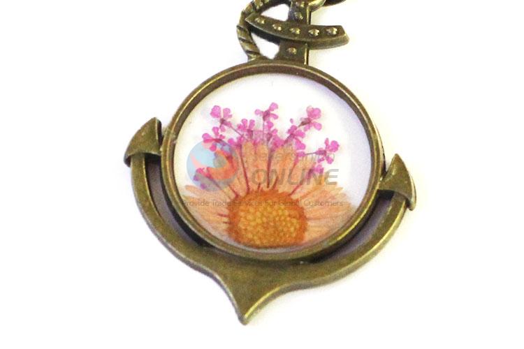 New Arrival Bronze Real Flower Pendant With Chain