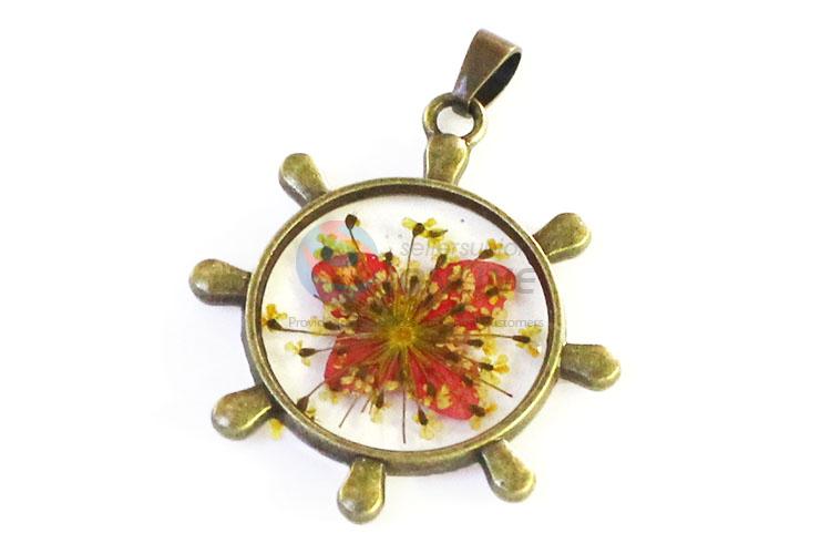 Best Sale Bronze Real Flower Pendant With Chain
