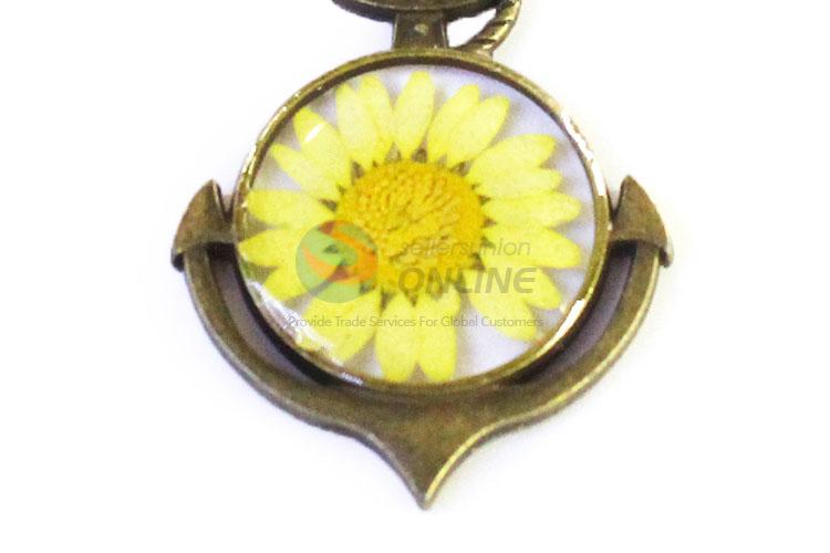 Good Sale Bronze Necklace Real Flower Pendant With Chain