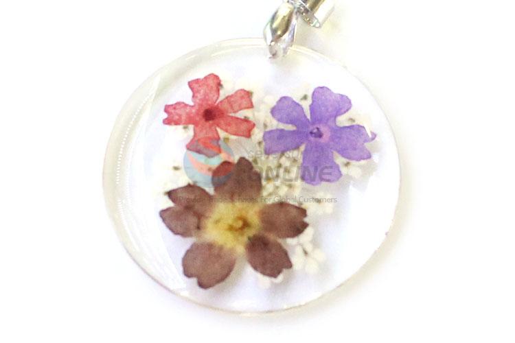 New Arrival Round Zinc Alloy Real Flower Pendant