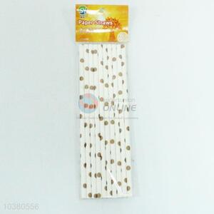 10PCS Dots Printing Paper Straws