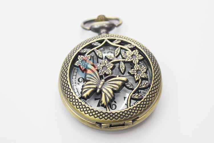 Butterfly Quartz Movement Skeleton Pocket Watch