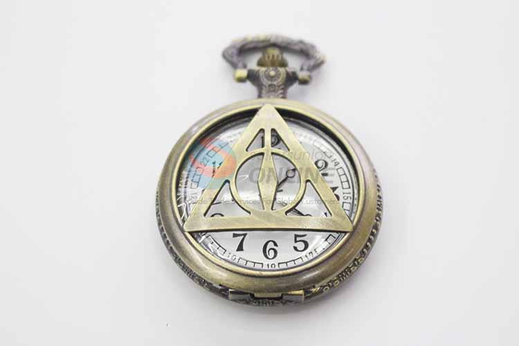 Triangle Quartz Movement Skeleton Pocket Watch