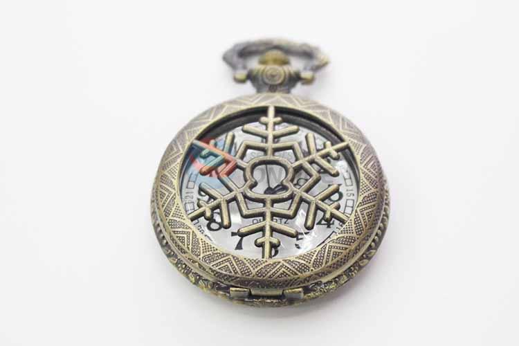 Snow Quartz Movement Skeleton Pocket Watch