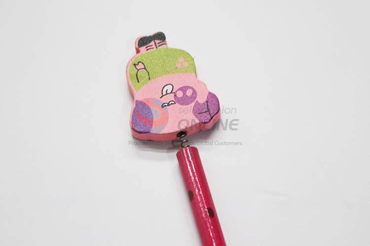 Pig with Spring Wood HB Pencil/Cartoon Pencils for Kids