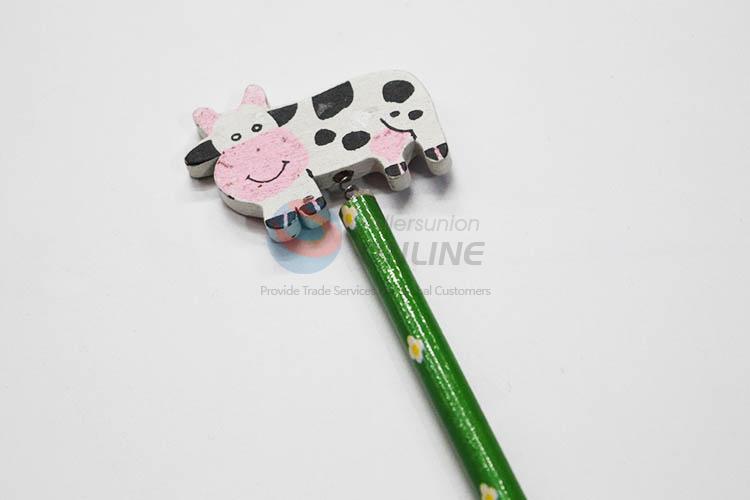 Cow with Spring Wood HB Pencil/Cartoon Pencils for Kids