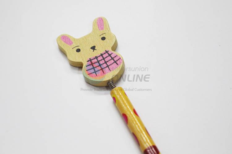 Rabbit with Spring Wood HB Pencil/Cartoon Pencils for Kids