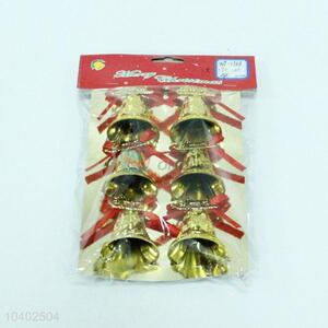 High Quality 6Pcs Christmas Bells Decorative with Ribbon