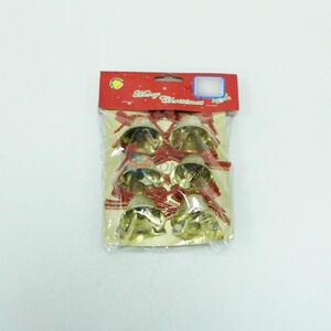 6Pcs Plastic Gold Color Christmas Bells Decoration