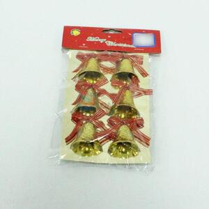 Golden christmas hanging decoration with bowknot