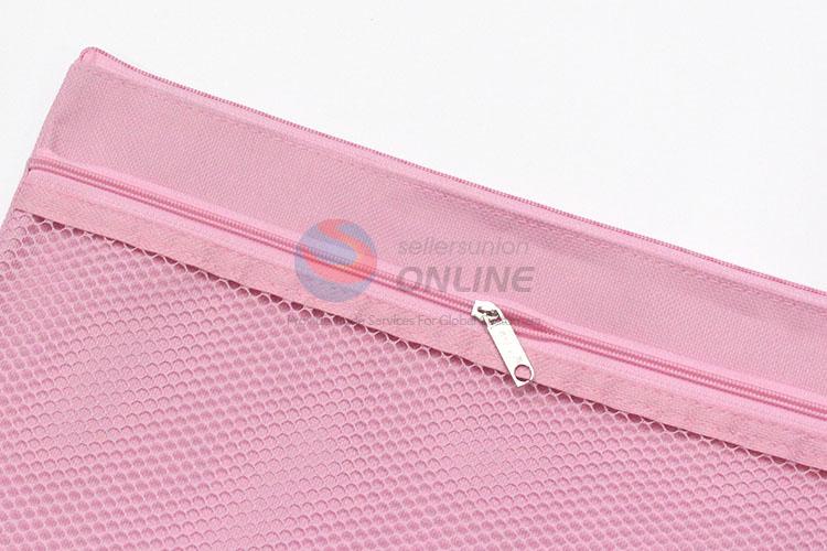 Popular for Sale High Quality Pink File Bag with Zipper