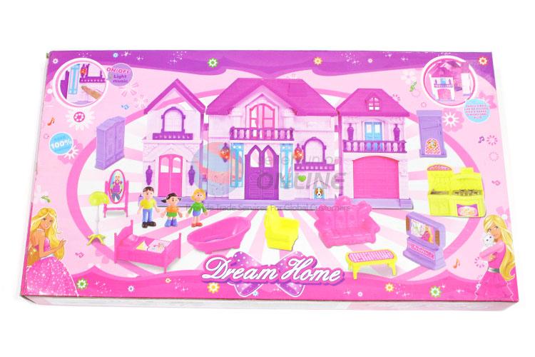 Hot Selling Plastic Villa Model Fancy Toy Set With Light And Music