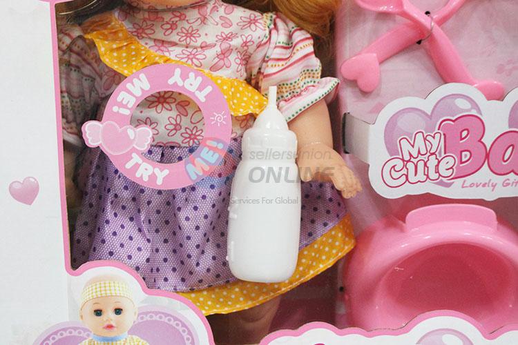 Latest Design Girls Pretend Play Take Care Baby Doll Lifelike Baby Toy