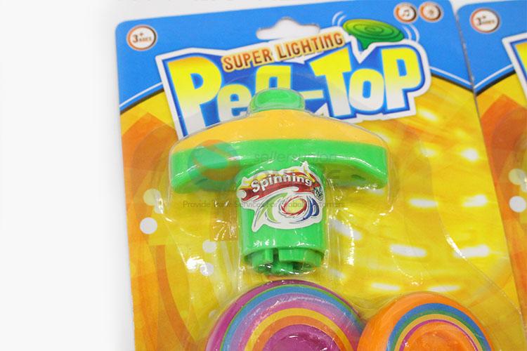 Delicate Design Flashing Top Gyro Peg-Top Flying Saucer