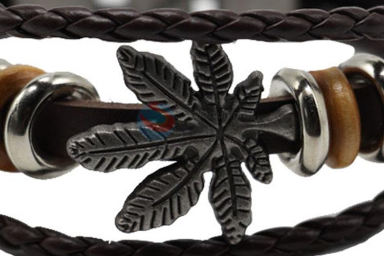 New Arrival Silver Alloy Leather Bracelet For Sale