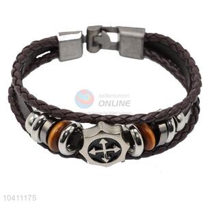 Wholesale Low Price Braided Leather Wristband